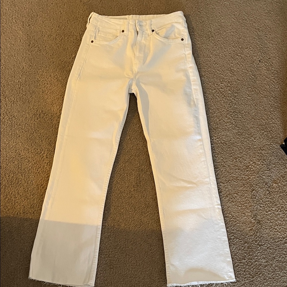 Zara White Denim Pants